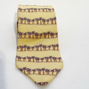 Tommy Hilfiger Mens 100%‎ Silk Necktie Tropical Palm Trees Business Office Work